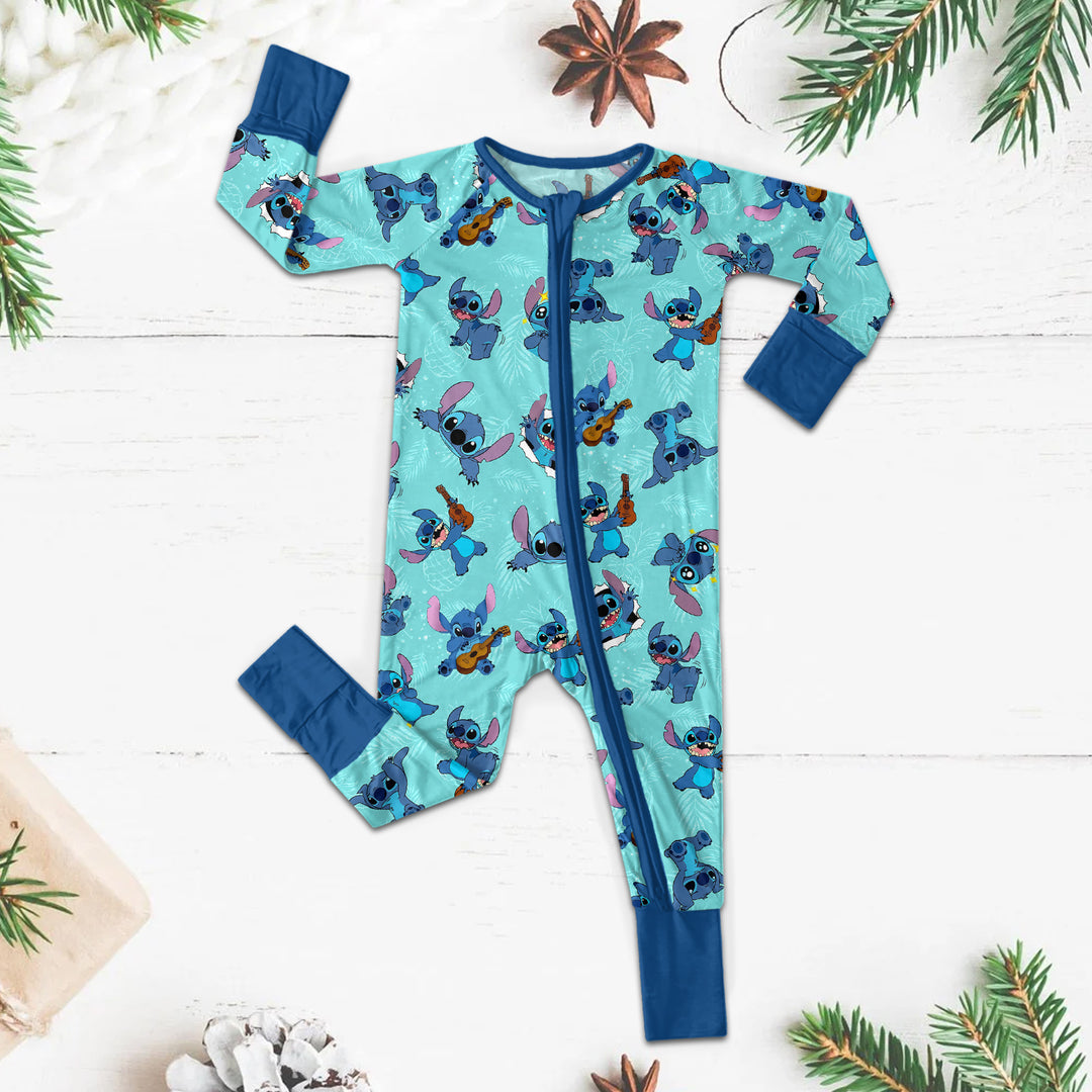 Stitch Baby Long Zippy Featuring Cute Comfort