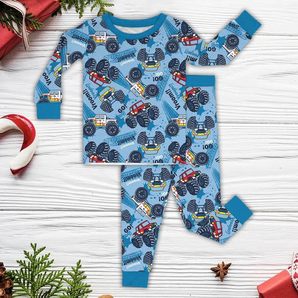 Baby Monster Truck Zippy In Blue Long Sleeved for Snug Fit and Style