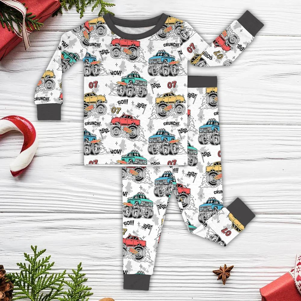 Baby Monster Truck Zippy In Blue Short Sleeved with Adorable Details - 6-12M