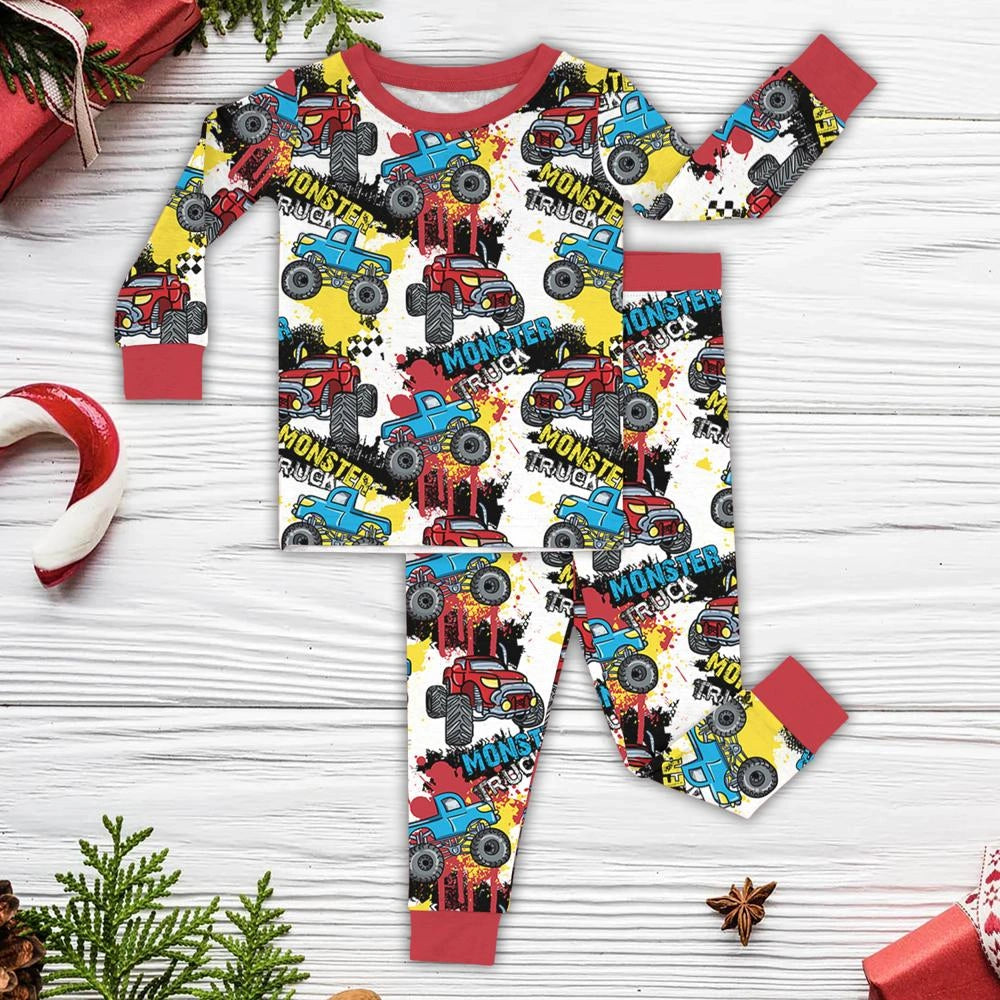 Baby Monster Truck Zippy In Blue Short Sleeved with Adorable Details - 2T