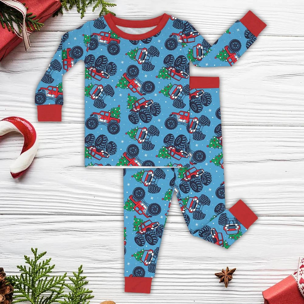 Baby Monster Truck Zippy In Blue Long Sleeved for Snug Fit and Style - 12-18M