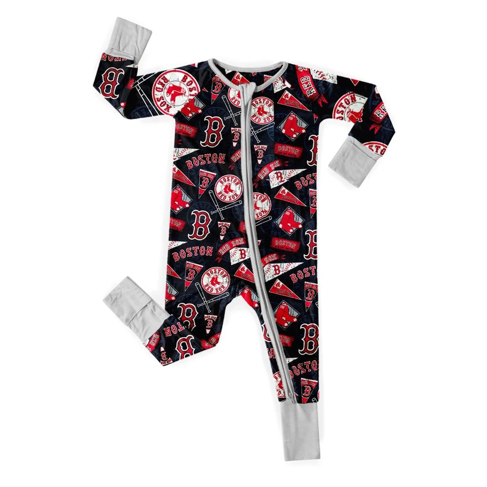 Baby Monster Truck Zippy In Black With Aegean Zipper Long Sleeved for Snug Fit and Style - 6-12M