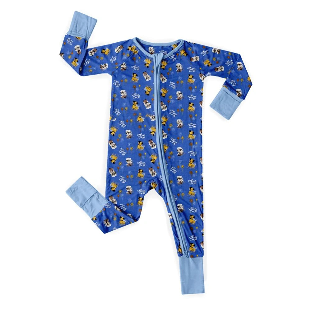 Baby Monster Truck Zippy In Black With Aegean Zipper Short Sleeved for Snug Fit and Style - 0-3M