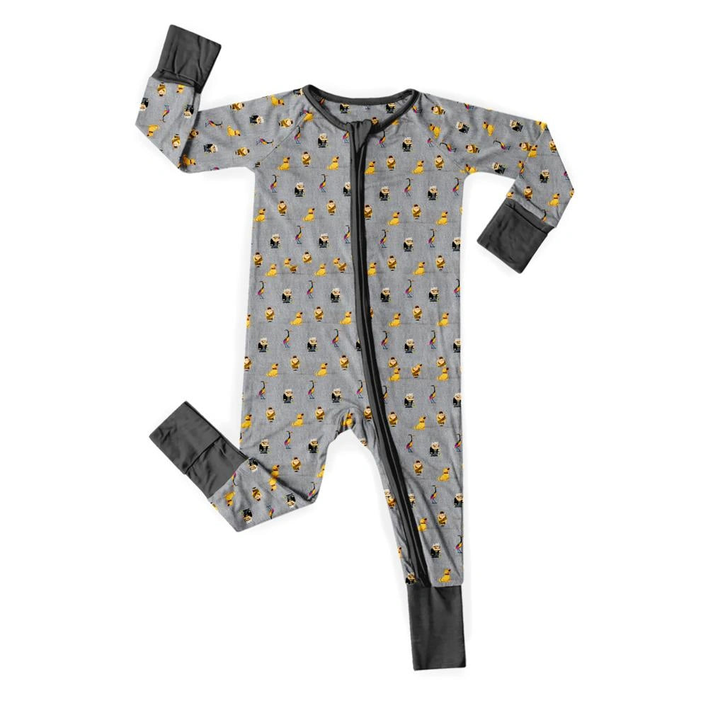 Baby Monster Truck Zippy In Black With Aegean Zipper Short Sleeved for Snug Fit and Style - 6-12M