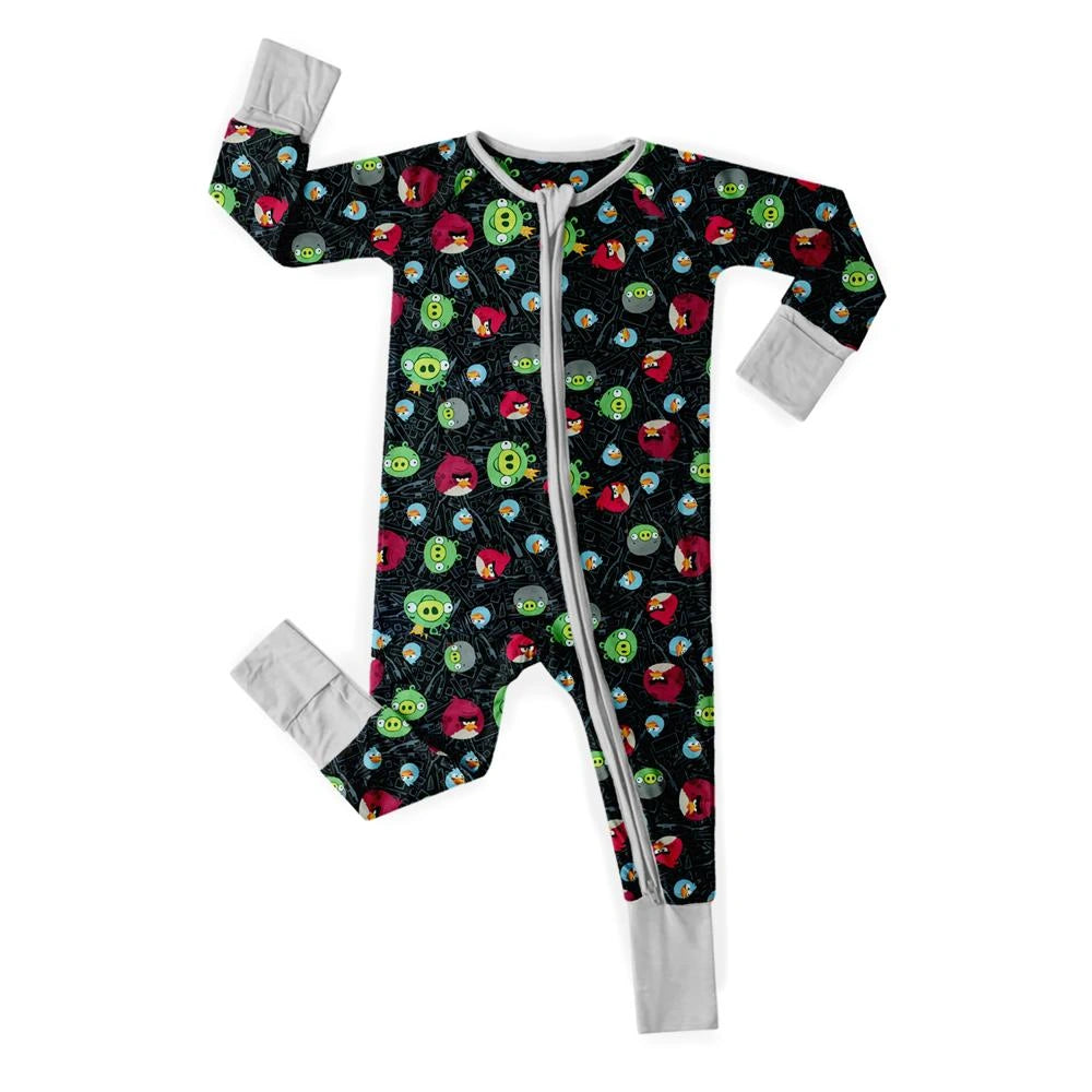Baby Monster Truck Zippy In Black With Red Zipper Long Sleeved for Snug Fit and Style - 18-24M