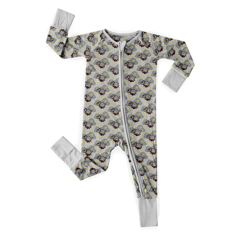 Baby Monster Truck Zippy In Black With Arctic Zipper Long Sleeved for Snug Fit and Style - 2T