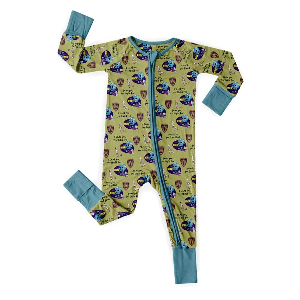 Baby Monster Truck Zippy In White With Red Zipper Short Sleeved for Snug Fit and Style - 12-18M
