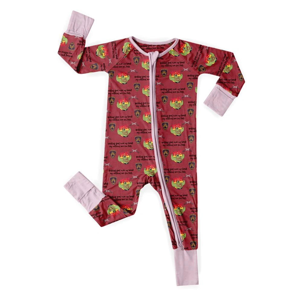 Baby Monster Truck Zippy In White With Black Zipper Long Sleeved for Snug Fit and Style 2 - 0-3M