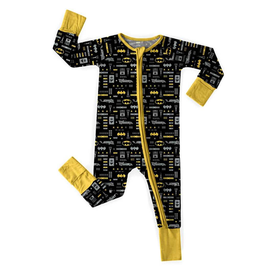 Batman Adventure Convertible Zippered Romper in Black