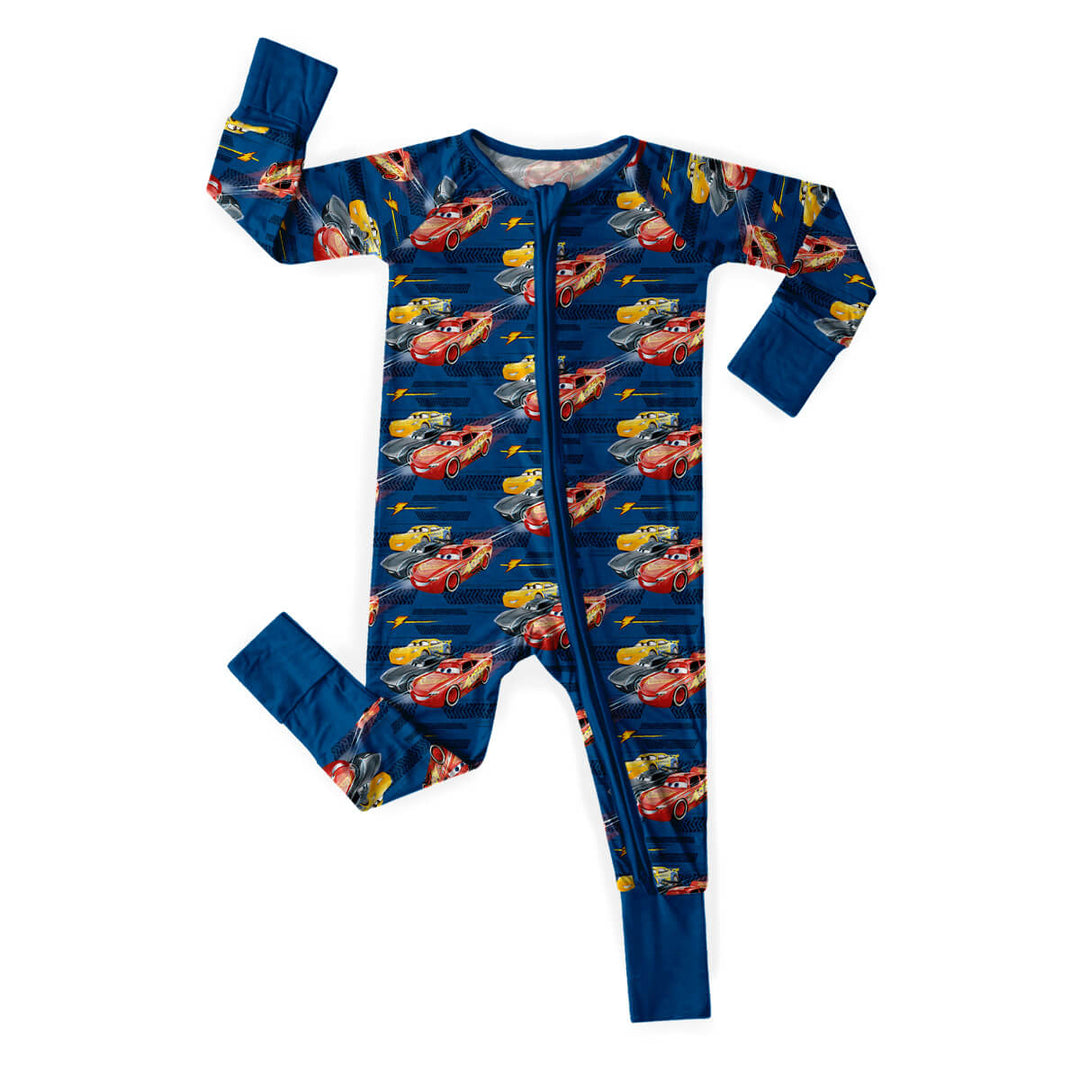 Cars Movie Lightning Mcqueen Convertible Zippered Romper