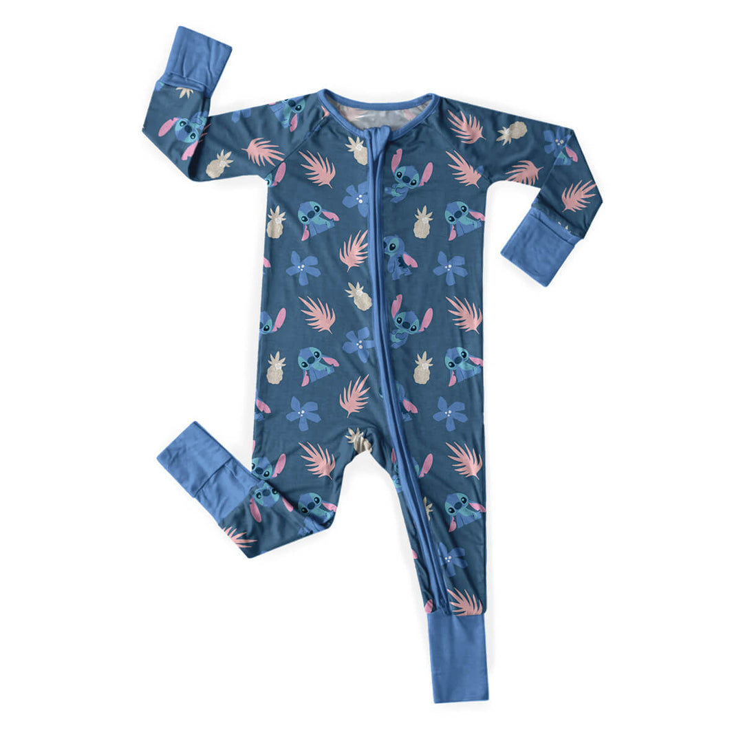 Lilo Stitch Hawaiian Style Convertible Zippered Romper