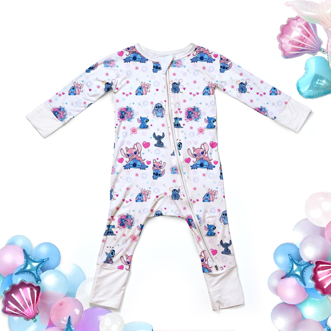 Lilo & Stitch Convertible Zippered Romper in Love