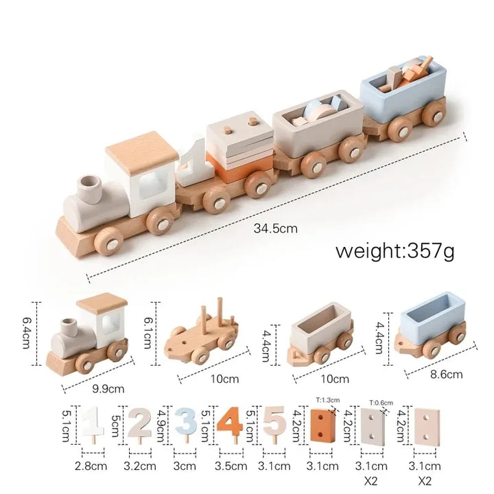 Montessori Toys Wooden Train For Baby Birthday Toy With Numbers And Blocks Game Toddler Boys And Girls1 2 3 4 5Baby Learning Toy