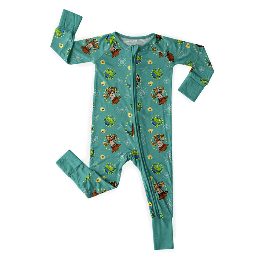 Toy Story Woody and Aliens Convertible Zippered Romper
