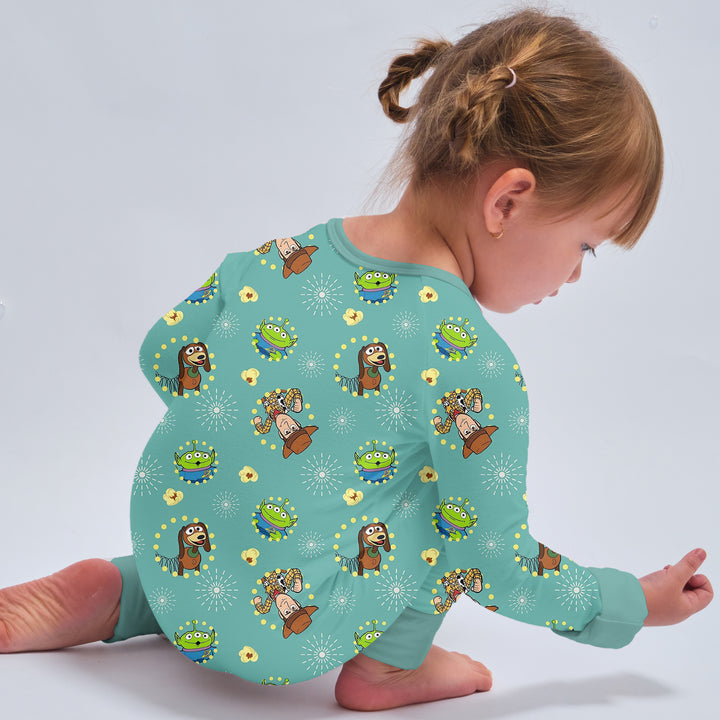 Toy Story Woody and Aliens Convertible Zippered Romper