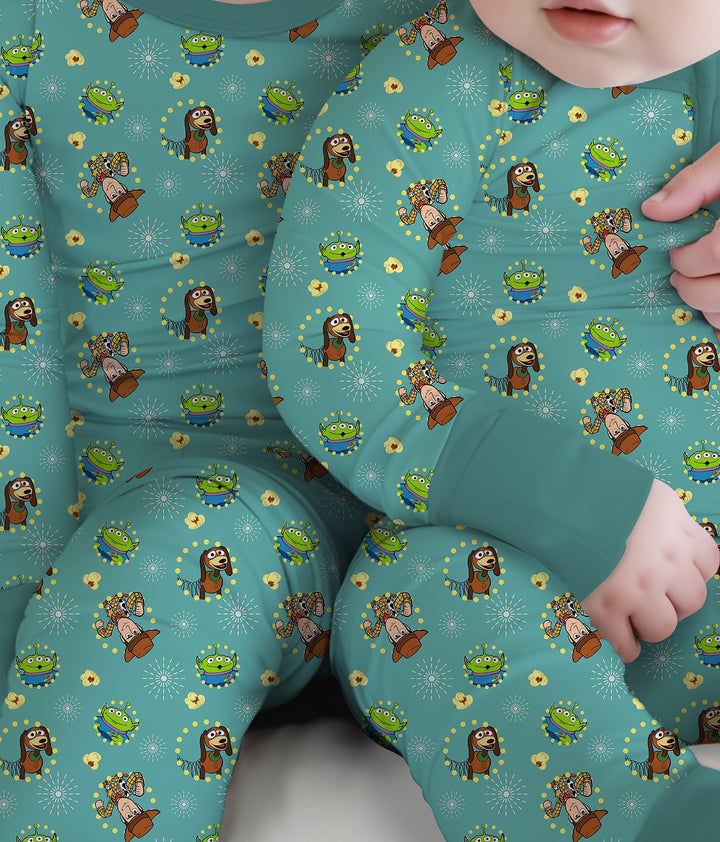 Toy Story Woody and Aliens Convertible Zippered Romper