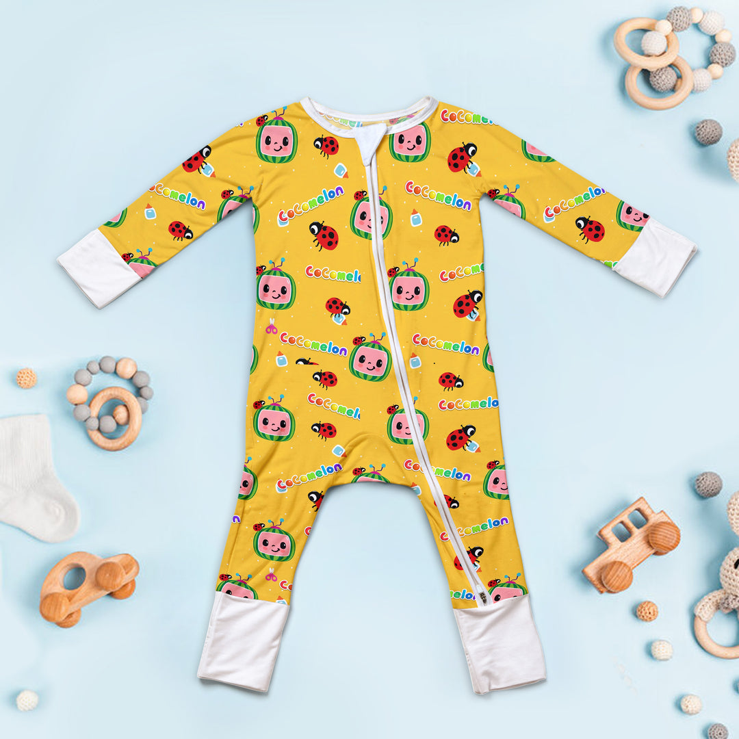 Cocomelon Cuties Convertible Zippered Romper in Yellow