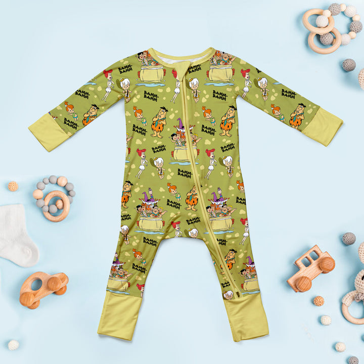Baby Flintstone Convertible Zippered Romper 1