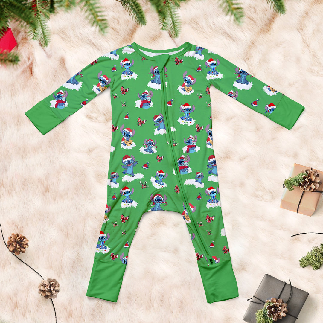 Lilo Stitch Chirstmas Convertible Zippered Romper