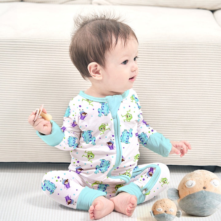 Monster Inc Convertible Zippered Romper in White