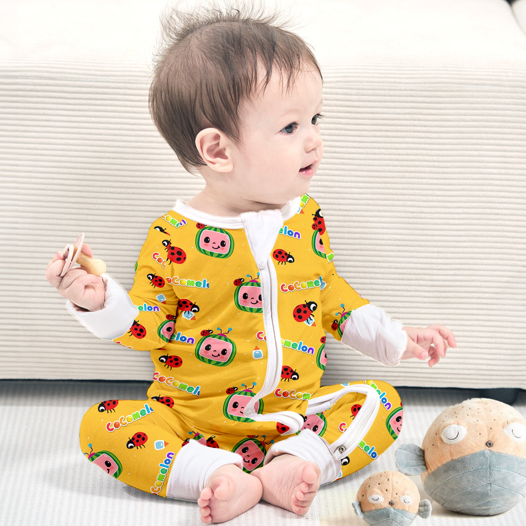 Cocomelon Cuties Convertible Zippered Romper in Yellow