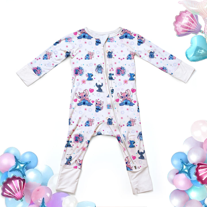 Lilo & Stitch Convertible Zippered Romper in Love