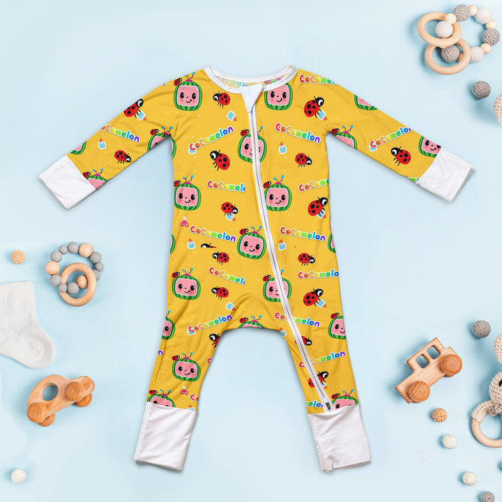 Cocomelon Cuties Convertible Zippered Romper in Yellow