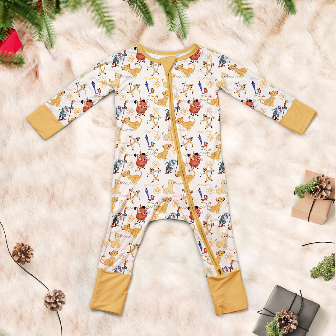 The Lion King Convertible Zippered Romper in Yellow