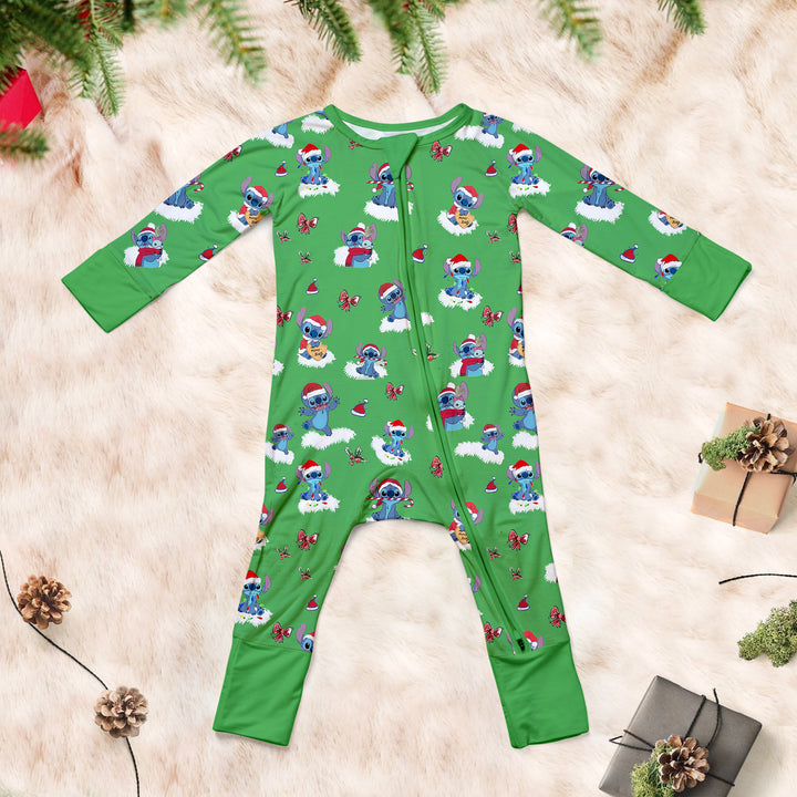 Lilo Stitch Chirstmas Convertible Zippered Romper