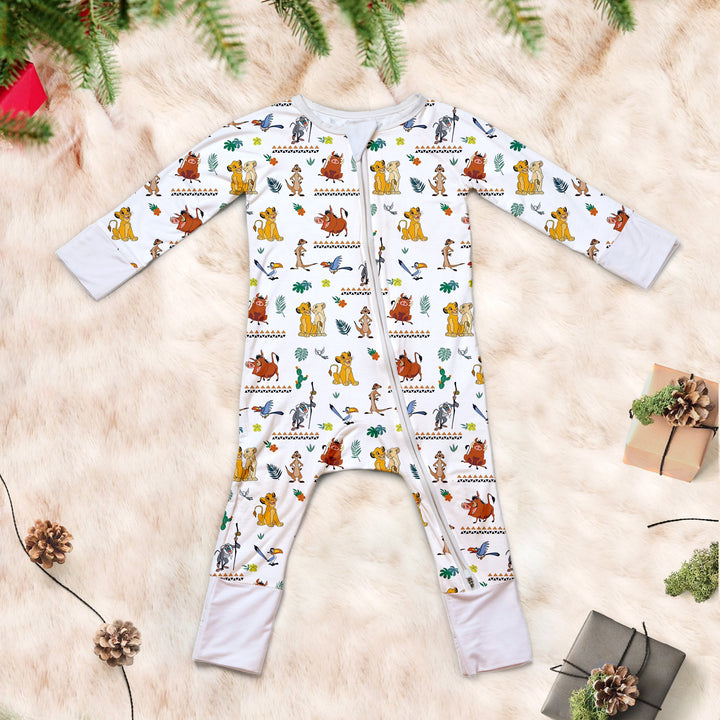 The Lion King Convertible Zippered Romper in White