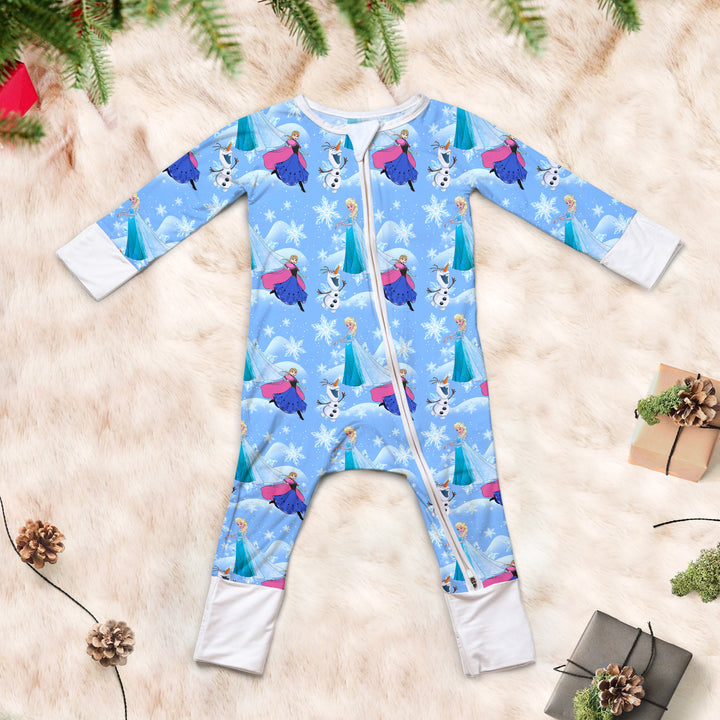 Disney Elsa&Anna Convertible Zippered Romper in Light Blue