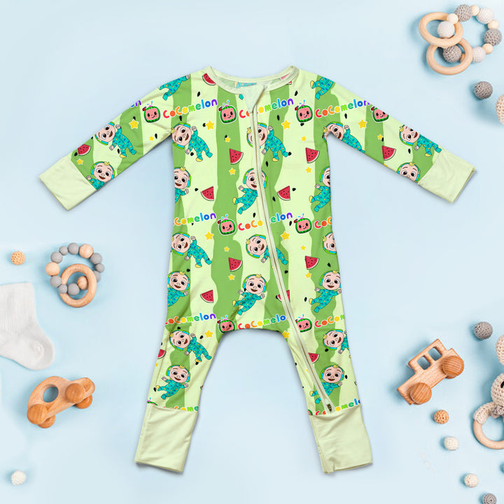 Cocomelon Cuties Convertible Zippered Romper in Green