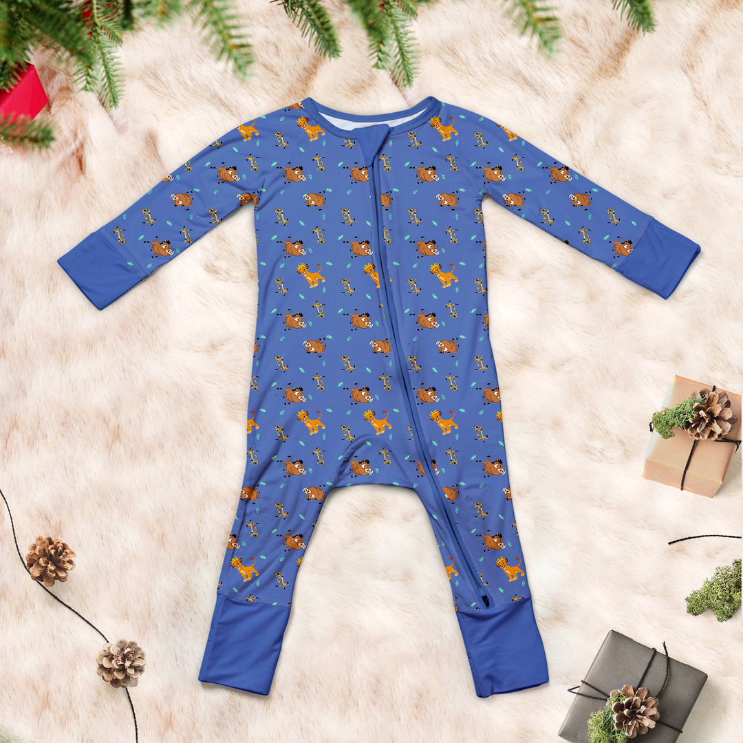 The Lion King Convertible Zippered Romper in Dark Blue