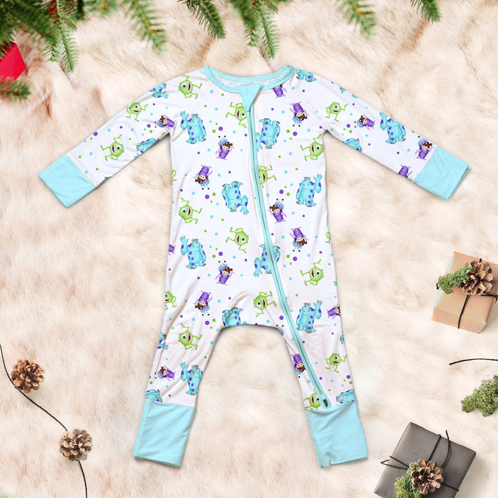 Monster Inc Convertible Zippered Romper in White