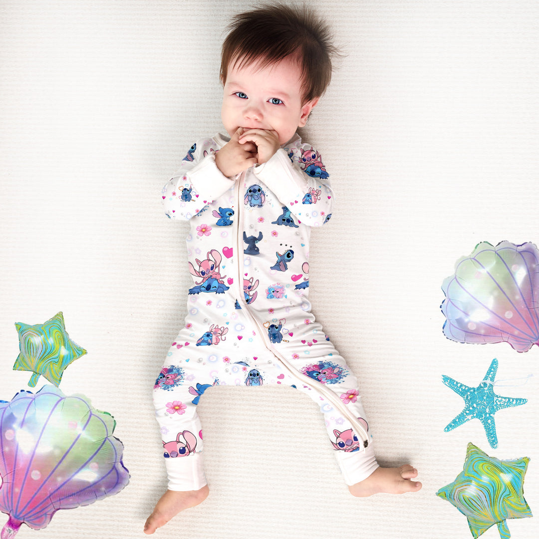 Lilo & Stitch Convertible Zippered Romper in Love