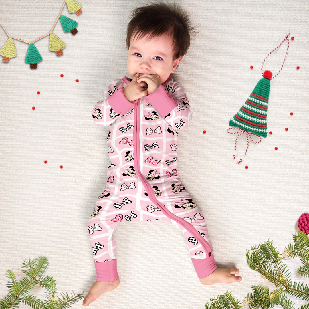 Disney Mickey Mouse Convertible Zippered Romper in Pinky
