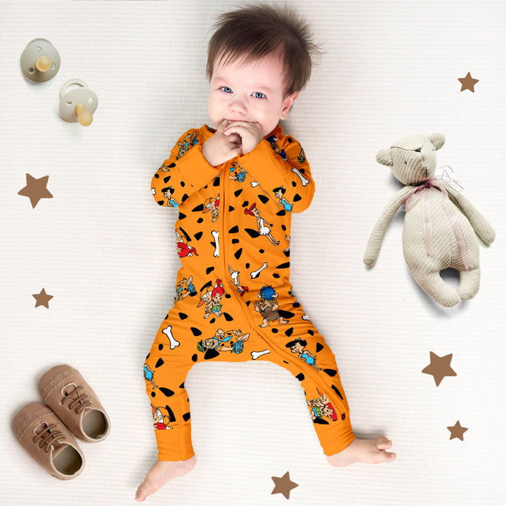 Baby Flintstone Convertible Zippered Romper 3