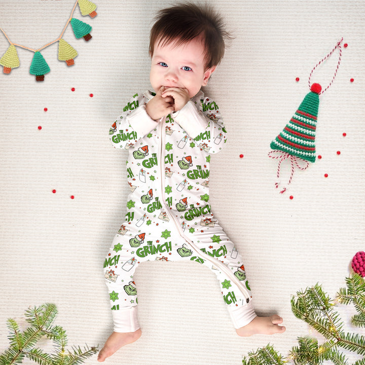 Cheerful Dr. Seuss’ The Grinch Convertible Zippered Romper