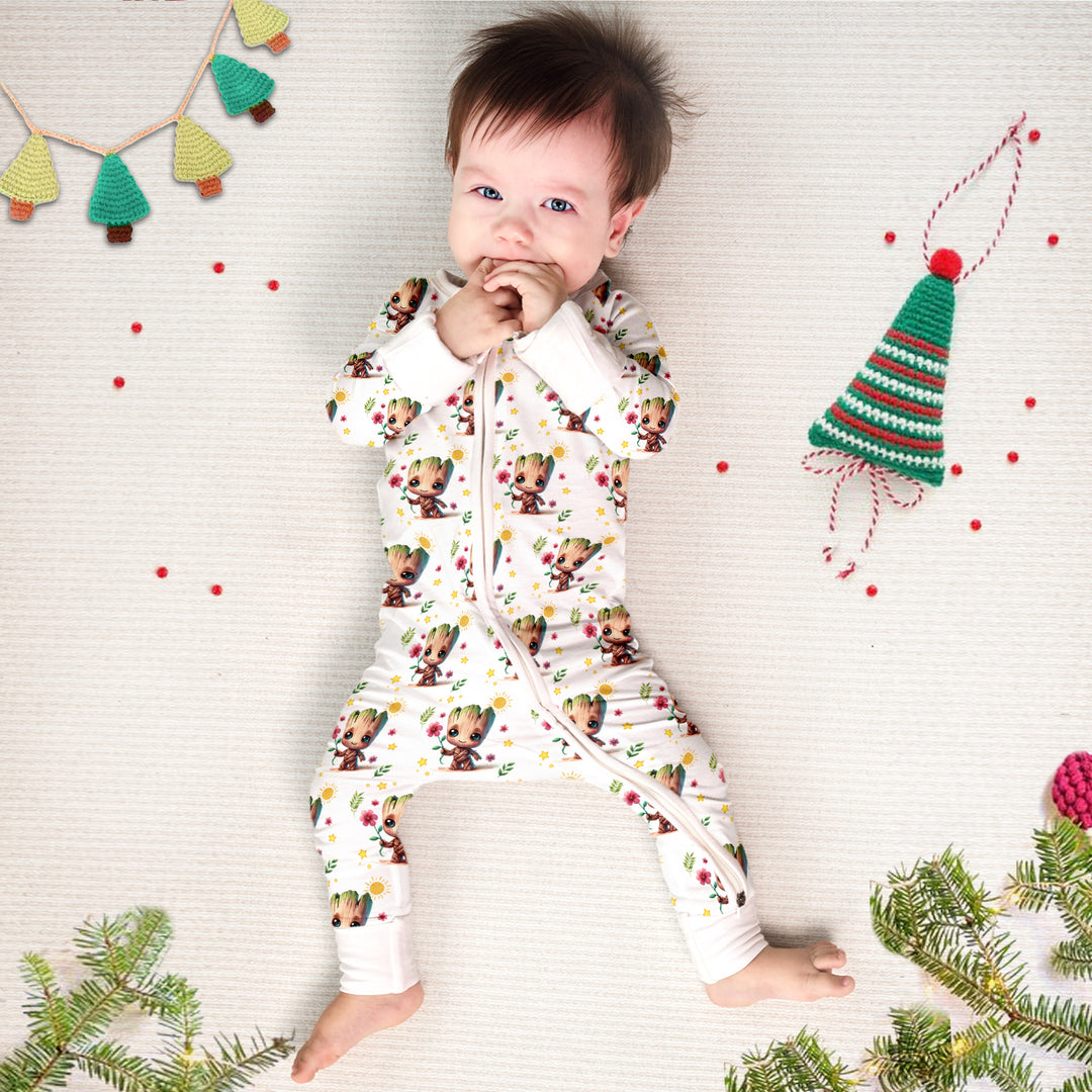 Baby Groot Convertible Zippered Romper 1