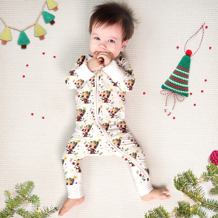 Baby Groot Convertible Zippered Romper 1