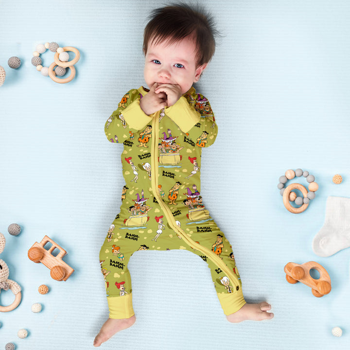 Baby Flintstone Convertible Zippered Romper 1