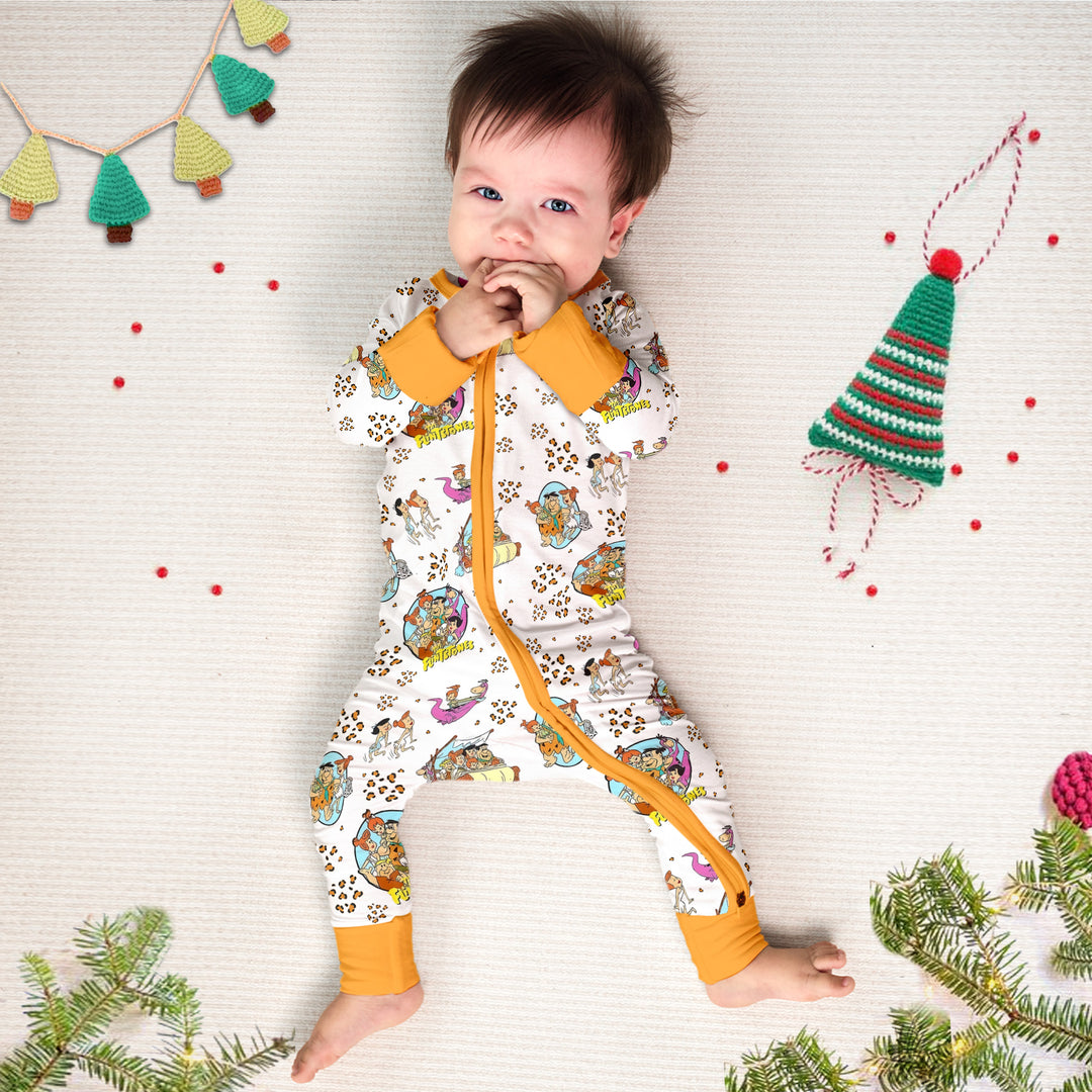 Baby Flintstone Convertible Zippered Romper 2