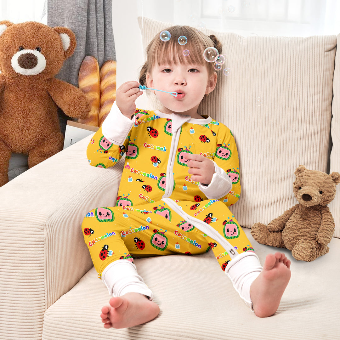 Cocomelon Cuties Convertible Zippered Romper in Yellow