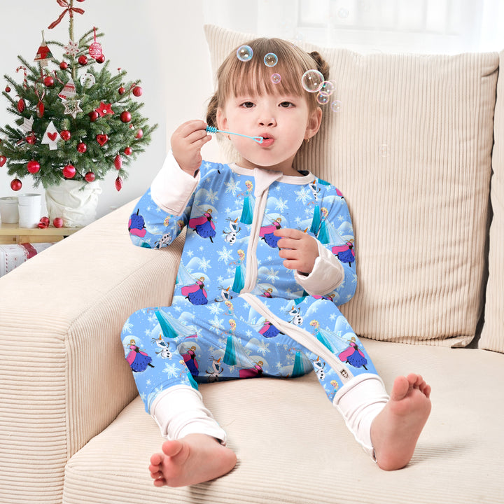 Disney Elsa&Anna Convertible Zippered Romper in Light Blue