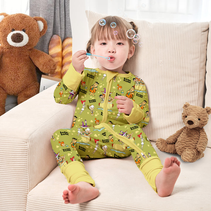 Baby Flintstone Convertible Zippered Romper 1