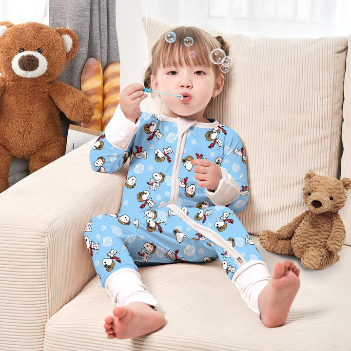 Baby Snoopy Convertible Zippered Romper in Blue