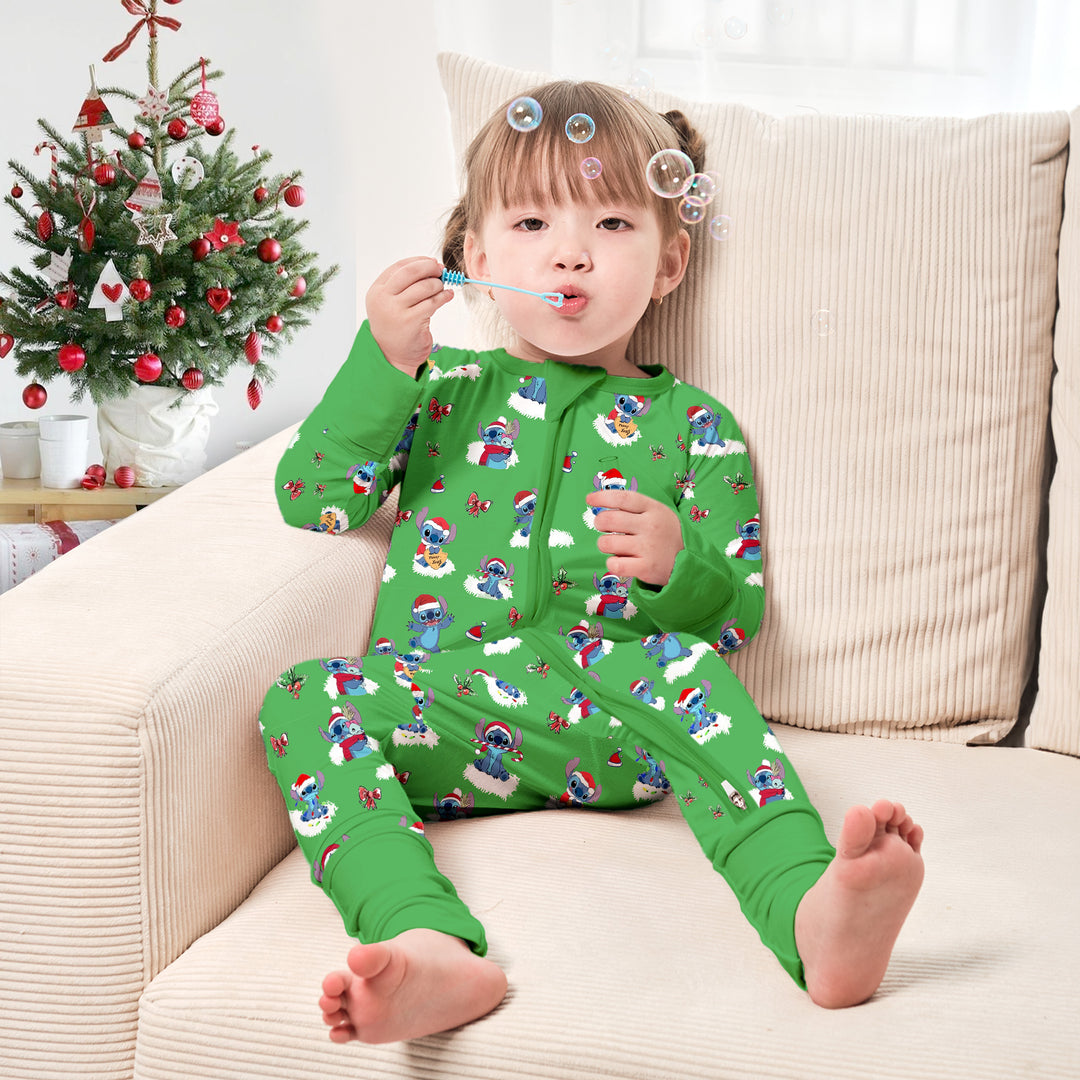 Lilo Stitch Chirstmas Convertible Zippered Romper
