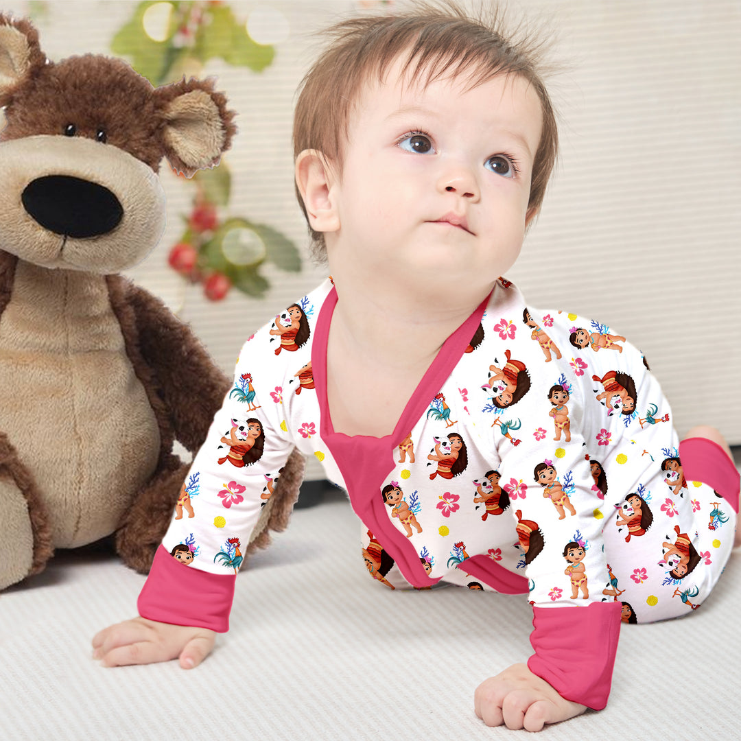 Baby Moana Convertible Zippered Romper in Roses