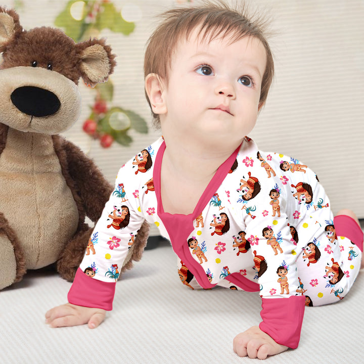 Baby Moana Convertible Zippered Romper in Roses