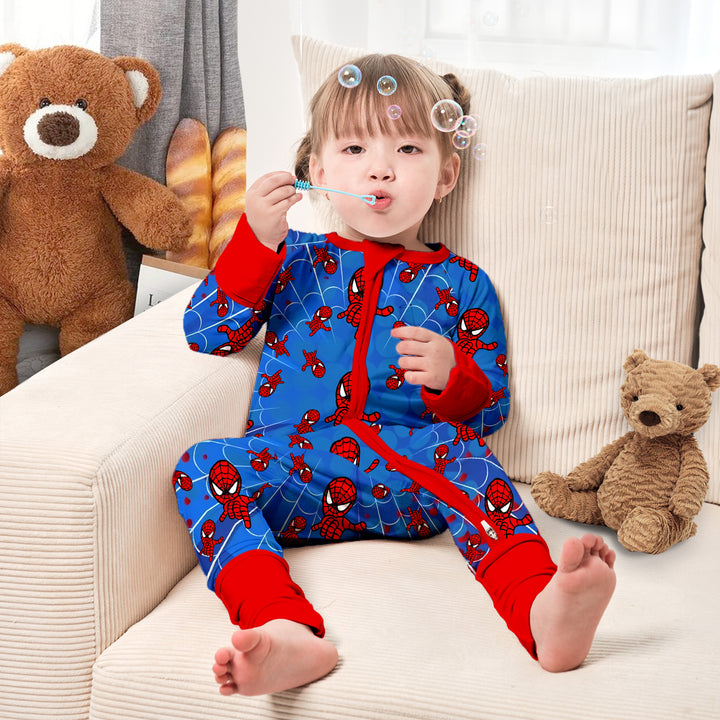 Spider Man Convertible Zippered Romper in Red Blue